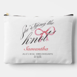 She's Tying the Knot Bow Coquette Bridal Shower Accessory Pouch