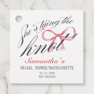 She's Tying the Knot Bow Coquette Bridal Shower Favour Tags