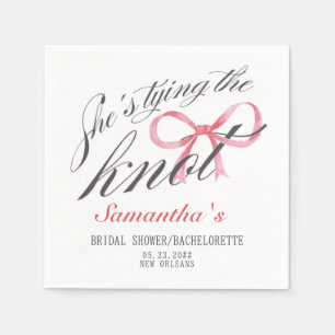 She's Tying the Knot Bow Coquette Bridal Shower Napkin