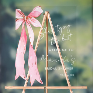 She's Tying The Knot Bridal Shower Acrylic Sign