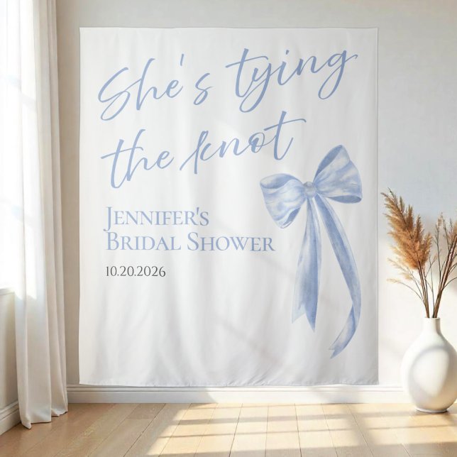 She's Tying the Knot | Bridal Shower Backdrops Tapestry (Creator Uploaded)