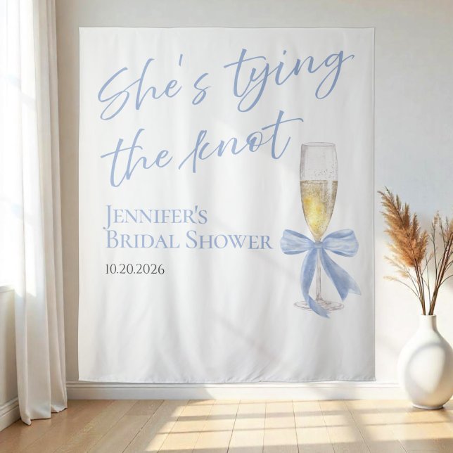 She's Tying the Knot | Bridal Shower Backdrops Tapestry (Creator Uploaded)