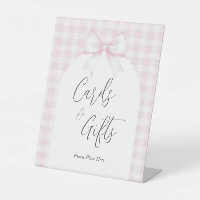 She's Tying The Knot Bridal Shower Cards and Gifts Pedestal Sign (Front)