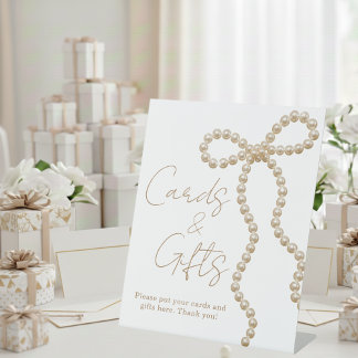 She's Tying the Knot Bridal Shower Cards & Gifts Pedestal Sign
