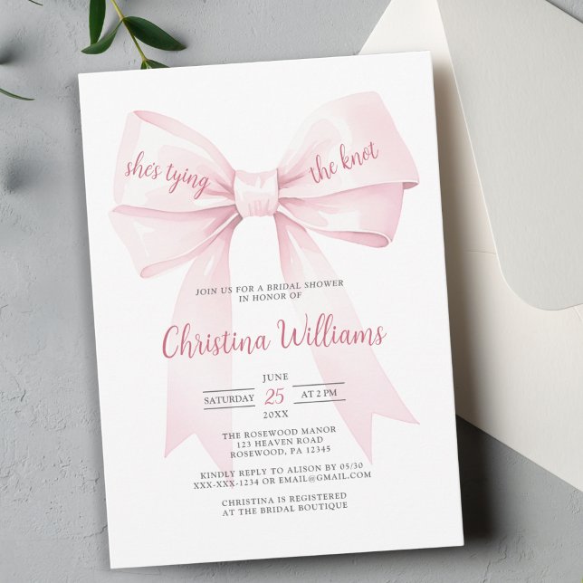 She's Tying the Knot Bridal Shower Invitation (Creator Uploaded)