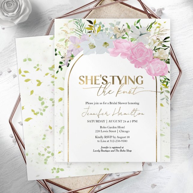 She's tying the knot Bridal Shower Invitation (Creator Uploaded)