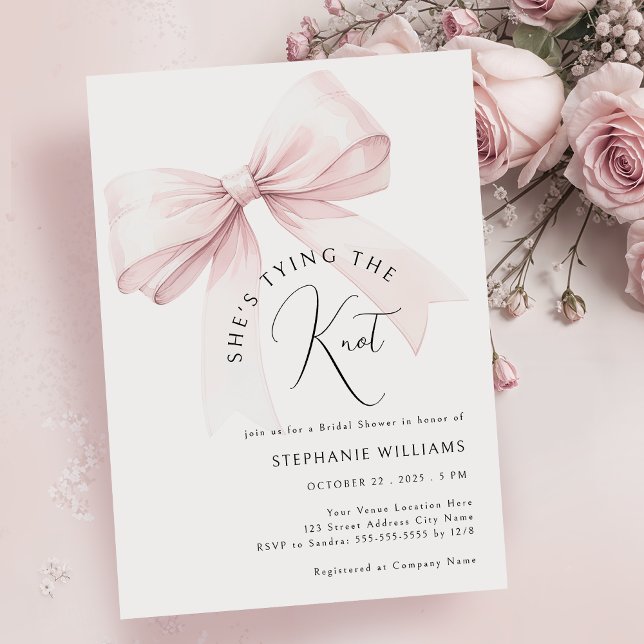 She's Tying the Knot Bridal Shower Invitation (Creator Uploaded)