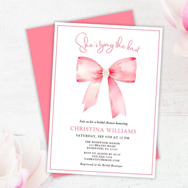 She's Tying the Knot Bridal Shower Invitation (Creator Uploaded)