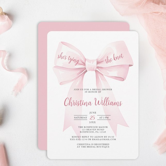 She's Tying the Knot Bridal Shower Invitation (Creator Uploaded)