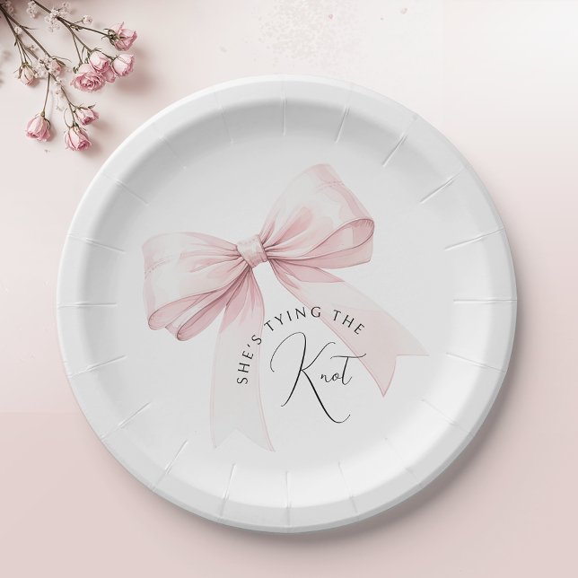 She's Tying the Knot Bridal Shower Paper Plate (Creator Uploaded)