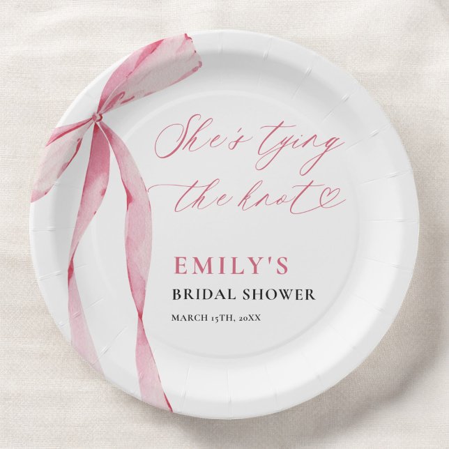She's Tying the Knot Bridal Shower Paper Plate (Creator Uploaded)