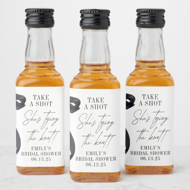 She's Tying the Knot Bridal Shower Party Favour Liquor Bottle Label (Bottles)