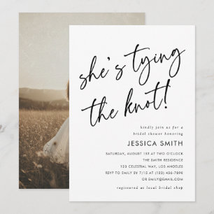 She's Tying the Knot Bridal Shower Photo Invitation