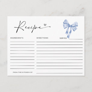 SHE'S TYING THE KNOT  BRIDAL SHOWER Recipe Card