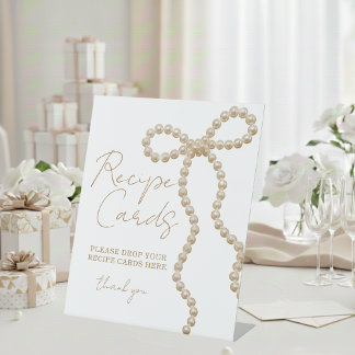 She's Tying the Knot Bridal Shower Recipe Cards Pedestal Sign