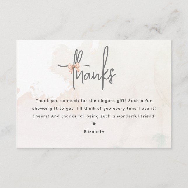 She's Tying The Knot Bridal Shower Thank You Card (Front)