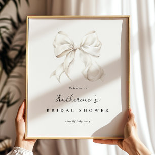 She's Tying the Knot Bridal Shower Welcome Poster
