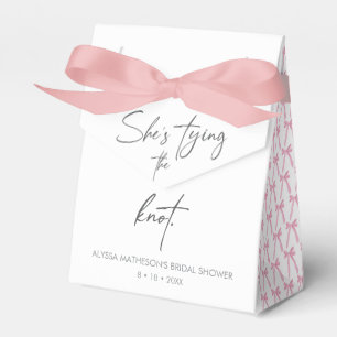 She's tying the knot Chic Ribbon bow bridal shower Favour Box