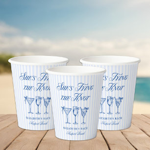 She's Tying The Knot Coastal Elegant Hand Drawn Paper Cups
