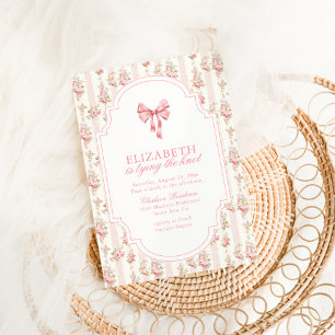 She's Tying the Knot Coquette Bow Bridal Shower Invitation