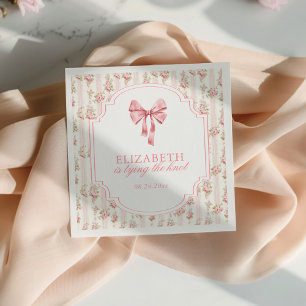 She's Tying the Knot Coquette Bow Bridal Shower Napkin