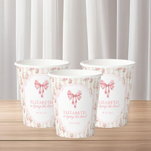She's Tying the Knot Coquette Bow Bridal Shower Paper Cups
