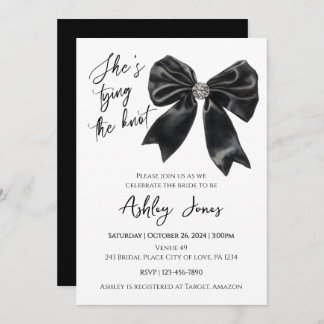 She's Tying The Knot Coquette Bridal Shower Invite