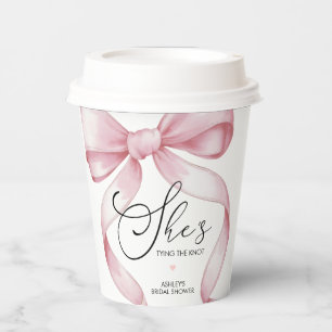 She's Tying The Knot Coquette Bridal Shower Person Paper Cups