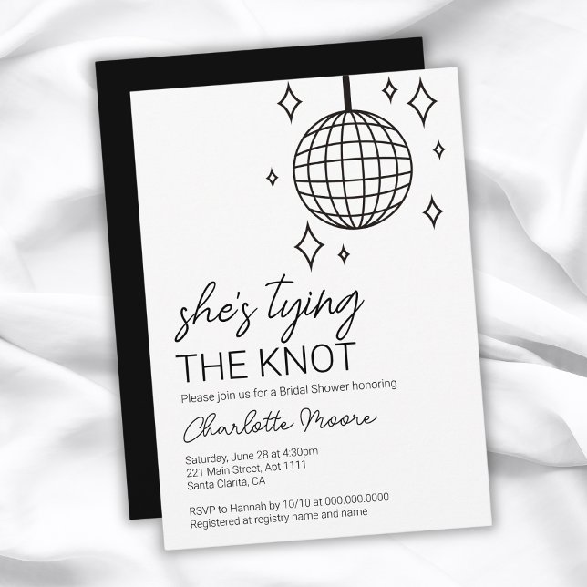 She's Tying The Knot Disco Bridal Shower Invitation (She's Tying The Knot Disco Bridal Shower Invitation
)
