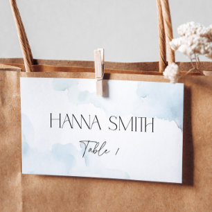 Shes Tying the Knot Dusty Blue Bridal Shower Name Place Card