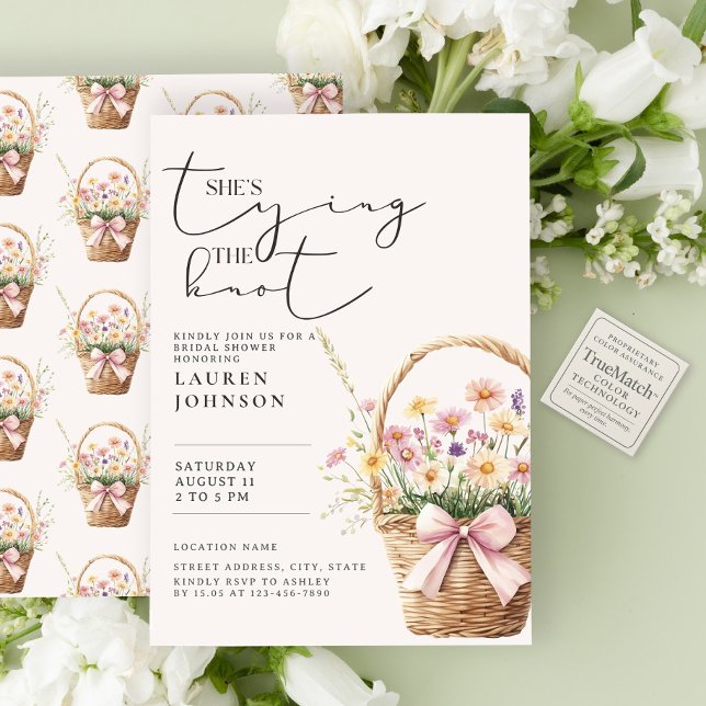 She's Tying the Knot Floral Bridal Shower Invitation (Creator Uploaded)