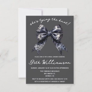 She's Tying the Knot Gothic Coquette Bridal Shower Invitation