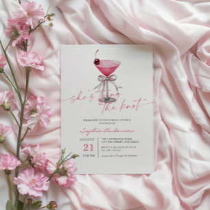 She's Tying The Knot Hot Pink Bridal Shower Invitation
