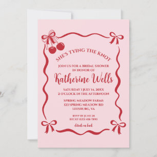 She's Tying The Knot I Cherry + Bows Bridal Shower Invitation