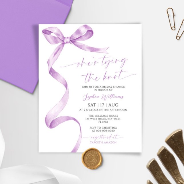 She's Tying the Knot Lavender Bow Bridal Shower (Creator Uploaded)