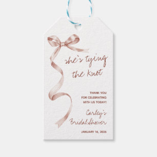 She's Tying the Knot! Modern Bridal Shower Gift Tags