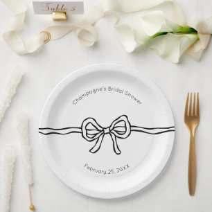 She's Tying The Knot Modern Bridal Shower Paper Plate