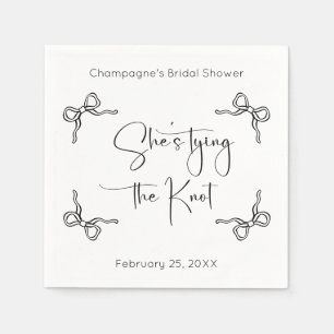 She's Tying The Knot Modern Script Bridal Shower Napkin