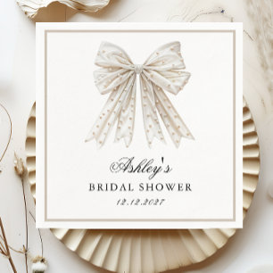 She's Tying the Knot Pearls Bow Bridal Shower Napkin