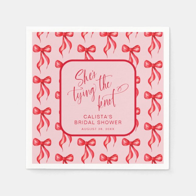 She's Tying the Knot Personalised Bridal Shower Napkin (Front)