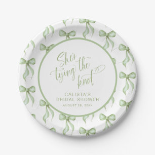 She's Tying the Knot Personalised Bridal Shower Paper Plate
