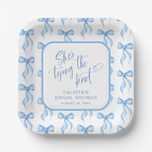 She's Tying the Knot Personalised Bridal Shower Paper Plate