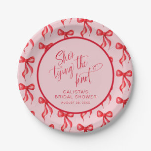 She's Tying the Knot Personalised Bridal Shower Paper Plate