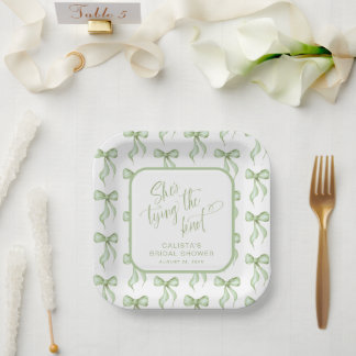 She's Tying the Knot Personalised Bridal Shower Paper Plate