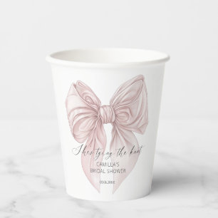 She's Tying The Knot Pink Bow Bridal Shower Paper Cups
