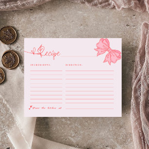 She's Tying the Knot Pink Bow Bridal Shower Recipe