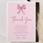 She's Tying The Knot Pink Bow Bridal Shower Thank You Card<br><div class="desc">This is a She's Tying The Knot Pink Bow Bridal Shower Thank You Card!</div>