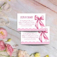She's tying the knot pink bow display shower