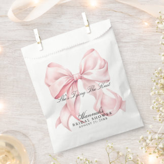 She's Tying The Knot Pink Bow Favour Bags
