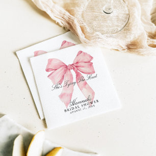 She's Tying The Knot Pink Bow Napkins